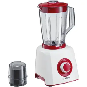 Bosch MightyMixx 450W High-Power Blender 1.5L White Jug with 2 Speeds Pulse Function 4-Wing Stainless Steel Blades for Smoothies Grinding Ice Hard Ingredients Compact Kitchen Essential | MMB12P4RGB