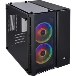 Corsair 280X Crystal RGB Tempered Glass Micro ATX PC Case, Black | CC-9011135-WW