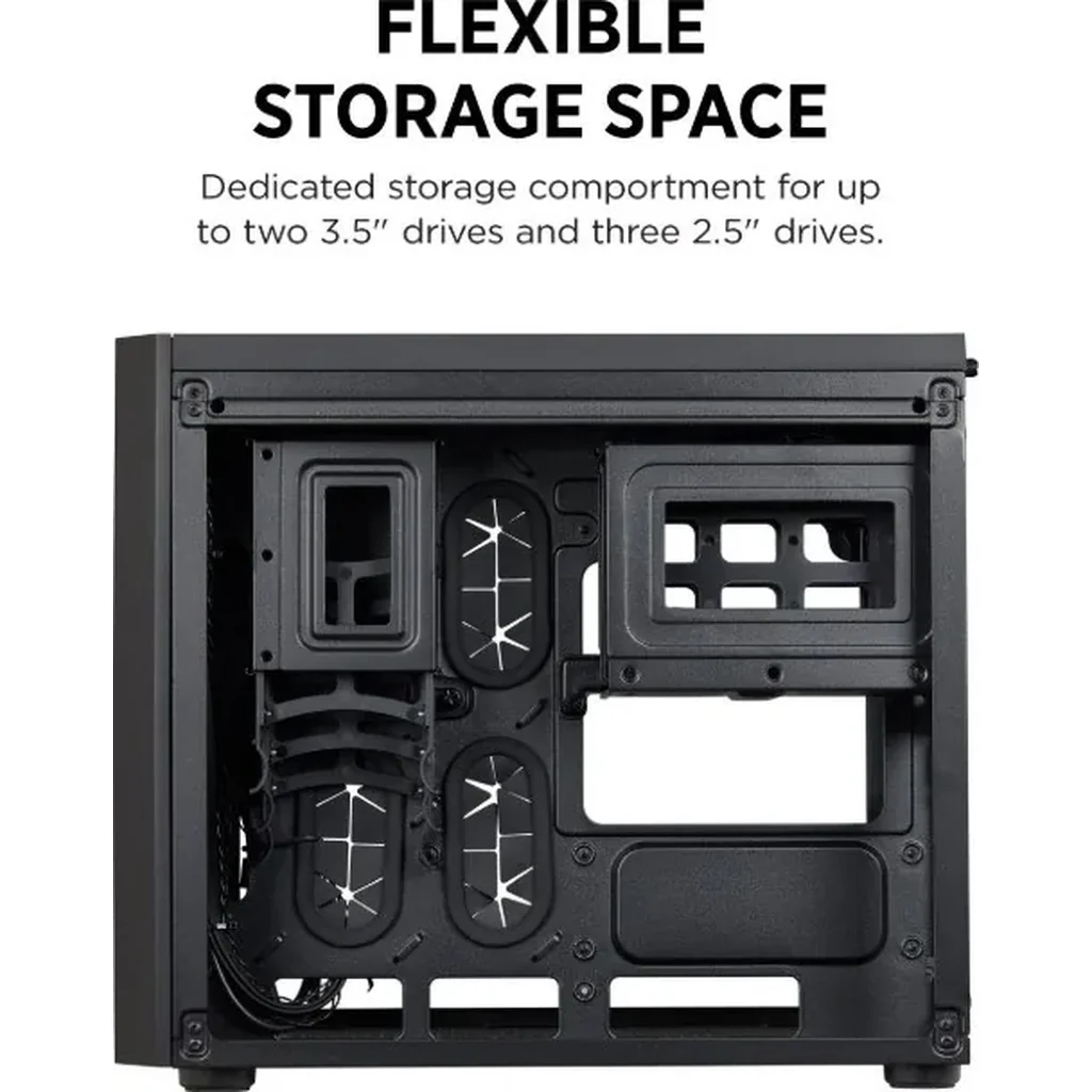 Corsair 280X Crystal RGB Tempered Glass Micro ATX PC Case, Black | CC-9011135-WW - Image 3