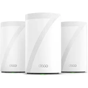 TP-Link Deco 7 Pro BE68 BE14000 Tri-Band Whole Home Mesh System, 8-Stream 14 Gbps Tri-Band, 10Gbps Network, Multi-Link Operation, 320MHz Channels, TP-Link HomeShield, 3 Pack, White | 7PRO