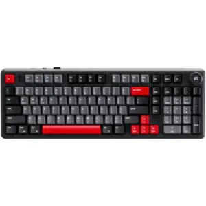 Cybeart Akula 99 Signature Edition Gaming Keyboard, 99% Layout, Pre-Lubed Switches, Hot-Swappable, RGB Backlit, Full-Size Wired USB-C Keyboard with Media Knob, Black/Red/Gray | KB-AKULA99TRI-CYB01