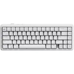 Cybeart Akula 65 Mechanical Gaming Keyboard, 65% Layout, Pre-Lubed Switches, Hot-Swappable, RGB Backlit, Full-Size Wired USB-C Keyboard with Media Knob, White | KB-AKULA65TRI-CYB02