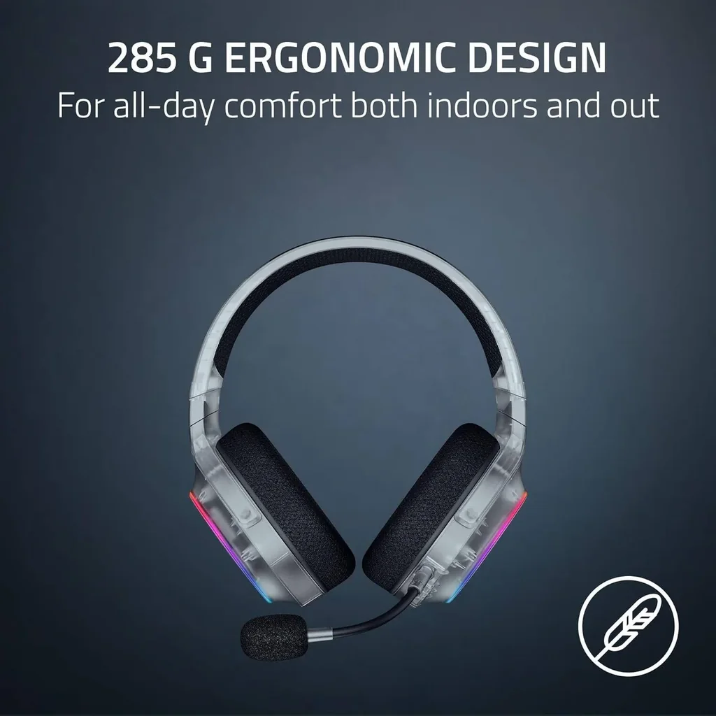 Razer Barracuda X Chroma Gaming Headphones, 40mm Razer TriForce, Detachable Razer HyperClear Cardioid Mic, 7.1 Surround Sound, 6-Zone Earcup Lighting, Phantom White | RZ04-05220400-R3M1 - Image 4