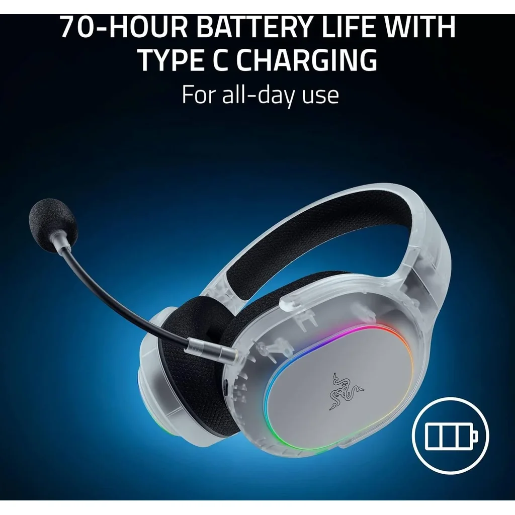 Razer Barracuda X Chroma Gaming Headphones, 40mm Razer TriForce, Detachable Razer HyperClear Cardioid Mic, 7.1 Surround Sound, 6-Zone Earcup Lighting, Phantom White | RZ04-05220400-R3M1 - Image 5