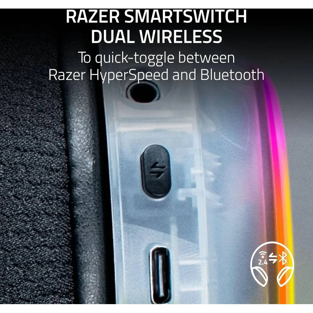 Razer Barracuda X Chroma Gaming Headphones, 40mm Razer TriForce, Detachable Razer HyperClear Cardioid Mic, 7.1 Surround Sound, 6-Zone Earcup Lighting, Phantom White | RZ04-05220400-R3M1 - Image 8