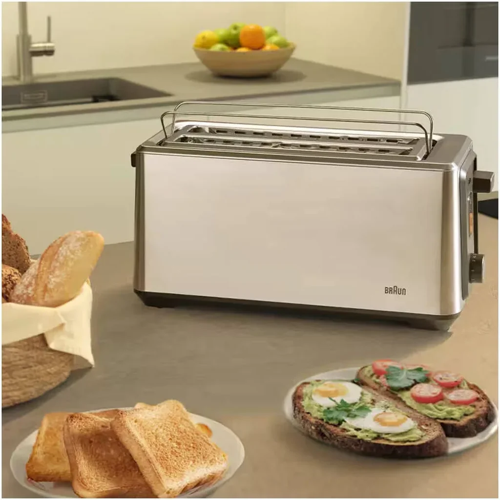 Braun HT 5220 Identity Toaster, Bread Roll Attachment, Warm-Up & Defrost Function, Intelligent Heat Regulation, 8 Variably Adjustable Tanning Levels, 2 Toasting Slots, Stainless Steel | HT 5220 - Image 6