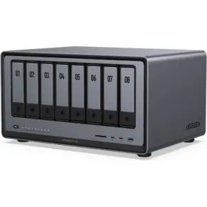 UGREEN NASync DXP8800 Plus 8-Bay Desktop NAS, Intel i5 1235U 10-Core CPU, 8GB DDR5 RAM, Built-in 128GB SSD, 2x 10GbE, 2x M.2 NVMe Slots, 8K HDMI, 2x TBT4, Diskless | 35126