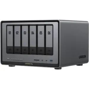 UGREEN NASync DXP6800 Pro 6-Bay Desktop NAS, Intel i5 1235U CPU, 128GB Flash Memory, 2 M.2 SSD Drive Slots, 2x 10GbE LAN Ports, 196TB Massive Data Storage | DXP6800 Pro