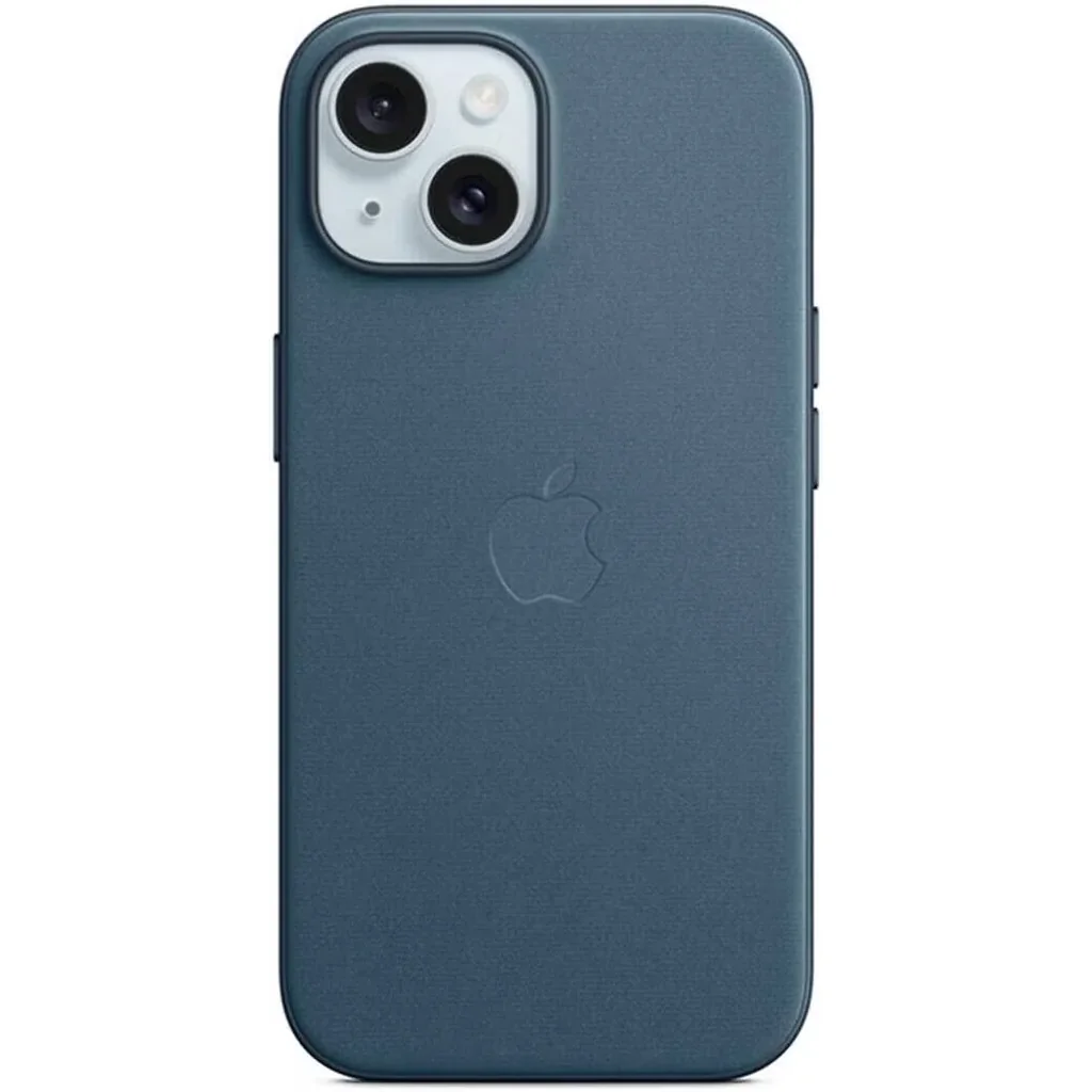 Apple FineWoven Case with MagSafe, Compatible with iPhone 15 Plus, Built-In Magnets, FineWoven Material, Pacific Blue | MT4D3ZM/A / FE/A