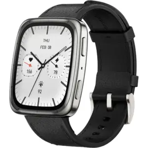 Amazfit Active 2 Premium Smartwatch, 1.75" Display, Heart & Sleep Monitor, HYROX Mode, Sapphire Glass, Fitness Tracker, 10 Day Battery, Water Resistant, GPS Maps, Leather + Sport Strap, Black | A2440