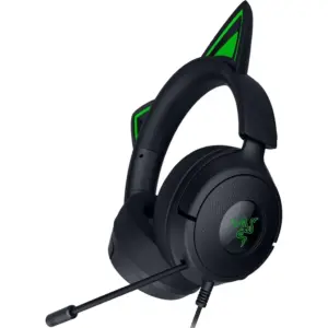 Razen Kraken Kitty V3 X Gaming Headphone, 40mm Triforce Driver, Hyperclear Cardioid Mic, 7.1 Surround Sound, Cross-Platform, Hybrid Fabric & Leatherette Cushion, Black | RZ04-05350200-R3U1