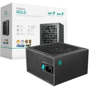 DeepCool PQ850G Fully Modular Power Supply, 850W Power, 80 PLUS Gold Efficiency, Fluid Dynamic Bearing Fan, Full Japanese Electrolytic Capacitors, ATX12V V3.1 Type, Black | R-PQ850G-FD1B-JGUK-V1
