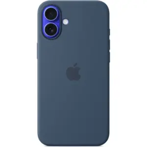 Apple iPhone 16 Plus Silicone Case with MagSafe, Soft-Touch Eco Silicone Protective Case with Built-In Magnets, Precise Fit, Microfiber Lining & Fast Wireless Charging, Denim | MYYA3