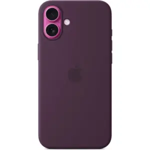 Apple iPhone 16 Plus Silicone Case with MagSafe, Soft-Touch Eco Silicone Protective Case with Built-In Magnets, Precise Fit, Microfiber Lining & Fast Wireless Charging, Plum | MYYD3