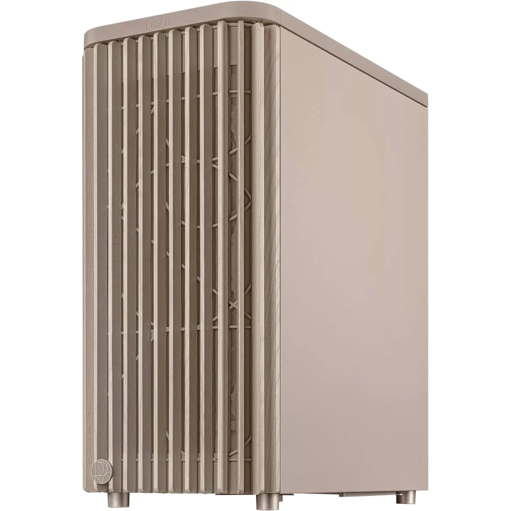 ASUS ProArt PA401 Wood Edition Computer Case, Tempered Glass Panel, 2x 160mm & 1x 120mm Pre-Installed Fans, Up to 240mm Radiator & 5x Fan Support, Removable Dust Filters, Beige | 90DC00M7-B39010 - Image 6