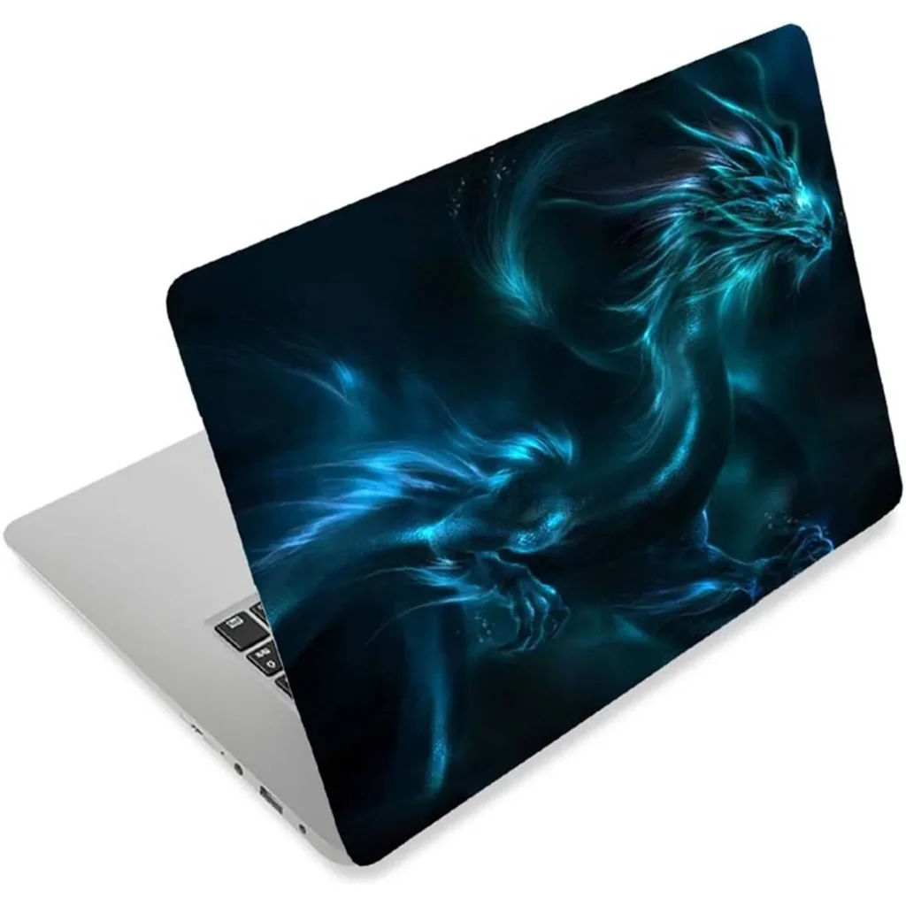 ALAYRA 3D Print Laptop Skin Vinyl Sticker Decal, 12" 13" 13.3" 14" 15" 15.4" 15.6 inch Laptop Skin Sticker Cover Art Decal Protector Fits HP Dell Lenovo Compaq Apple Asus Acer (Blue Dragon) 01