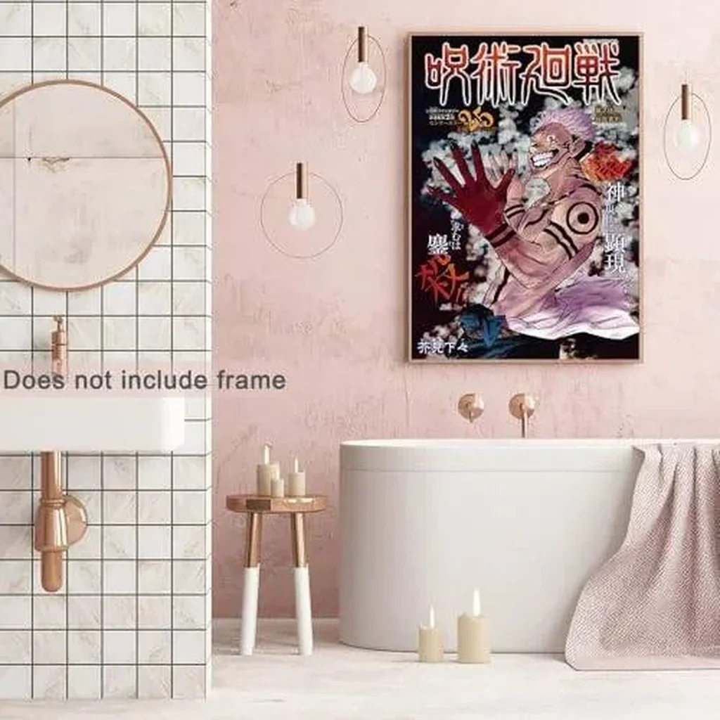 ALAYRA Anime Jjk Poster Manga Cover Wall Art Canvas Print Cartoon Posters for Bedroom Living Room Wall Decor (16x24inch-Unframed, B) 01 - Image 4