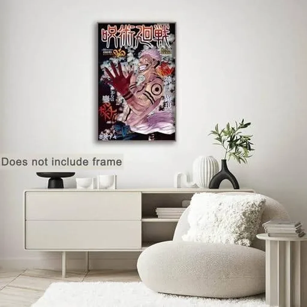 ALAYRA Anime Jjk Poster Manga Cover Wall Art Canvas Print Cartoon Posters for Bedroom Living Room Wall Decor (16x24inch-Unframed, B) 01 - Image 5