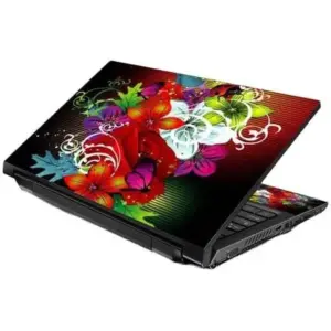 ALAYRA Laptop 15 15.6 Skin Cover with Colorful Colorful Floral Pattern for HP Dell Lenovo Apple Asus Acer Compaq - Fits 13.3" 14" 15.6" 16" (2 Wrist Pads Free) 01