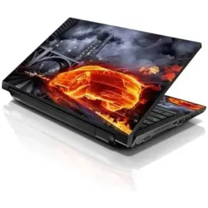 ALAYRA Laptop 15 15.6 Skin Cover with Colorful Flame Racer Car Pattern for HP Dell Lenovo Apple Asus Acer Compaq - Fits 13.3" 14" 15.6" 16" (2 Wrist Pads Free) 01