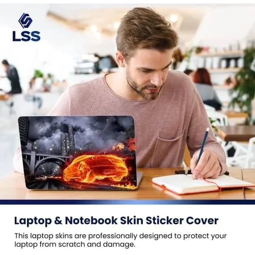 ALAYRA Laptop 15 15.6 Skin Cover with Colorful Flame Racer Car Pattern for HP Dell Lenovo Apple Asus Acer Compaq - Fits 13.3" 14" 15.6" 16" (2 Wrist Pads Free) 01 - Image 5