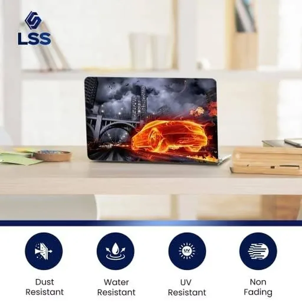 ALAYRA Laptop 15 15.6 Skin Cover with Colorful Flame Racer Car Pattern for HP Dell Lenovo Apple Asus Acer Compaq - Fits 13.3" 14" 15.6" 16" (2 Wrist Pads Free) 01 - Image 7