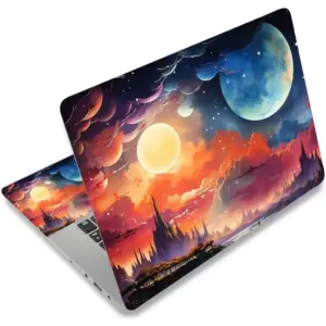 ALAYRA Laptop Decal Sticker Skin Cover, 11.612" 13" 13.3" 14" 15" 15.4" 15.6 inch Laptop Netbook Vinyl Skin Sticker Cover Art Notebook PC Removable Protector (2 Wrist Pad Included), Fantasy Universe 0