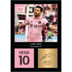 ALAYRA Lionel Messi Signed A4 Printed Photo Picture Display Gift For Miami and Argentina Fans Digitally Reproduced Signature Unframed 01