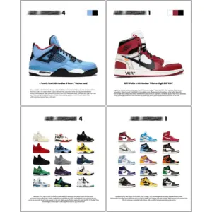 ALAYRA Sneaker Posters Unframed Michael Jordan Poster Shoes for Teen Boys Guys Men Room decor 4pcs 8x12 inch 01