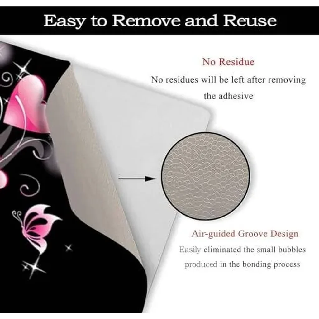 ALAYRA Laptop Skin Sticker Decal, 12" 13" 13.3" 14" 15" 15.4" 15.6 inch Laptop Vinyl Skin Sticker Cover Art Protector Notebook PC (Free 2 Wrist Pad Included), Decorative Waterproof Removable Pink Hear - Image 2