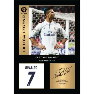 ALAYRA Cristiano Ronaldo Real Madrid Legends A4 Printed Photo Display Digitally Reproduced Signature Football/Soccer Fan Gift Unframed Real Madrid Memorabilia Poster 01