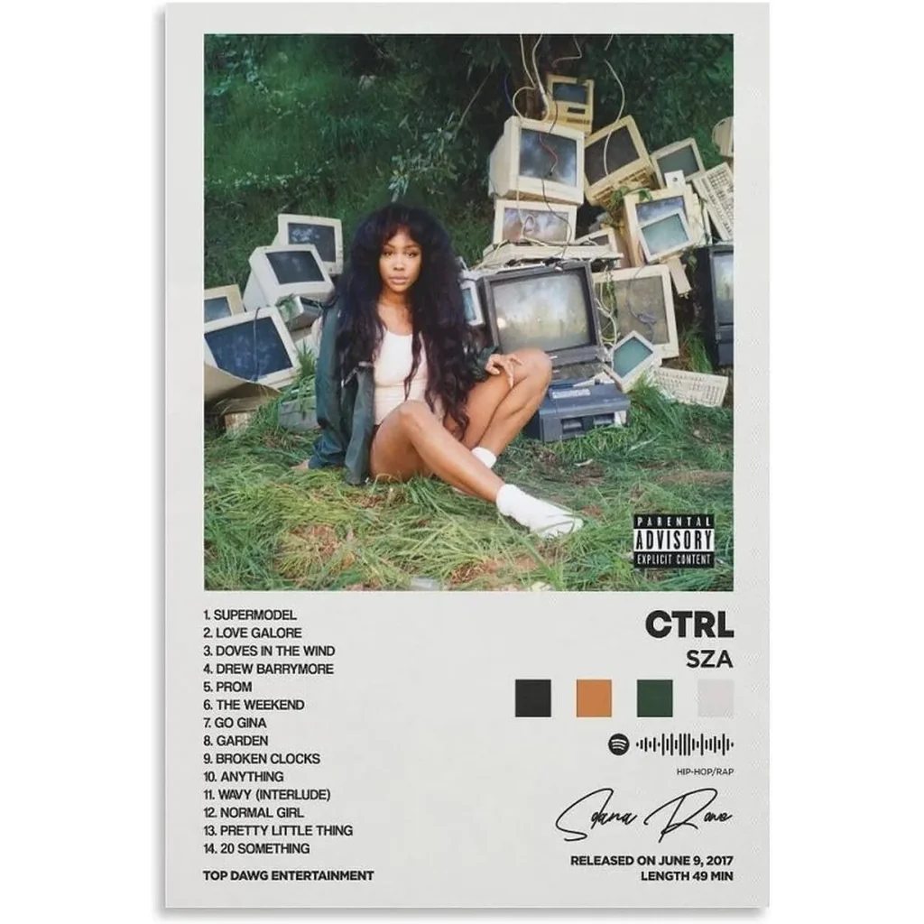 ALAYRA Ctrl Album Cover Canvas Posters for Room Aesthetic Gift Unframe16x24inch(40x60cm) 01
