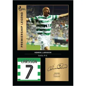 ALAYRA Henrik Larsson Celtic Legends A4 Printed Photo Display Digitally Reproduced Signature Football/Soccer Fan Gift Unframed Celtic Memorabilia Poster 01