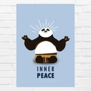 ALAYRA Inner Peace Panda Poster For Room & Office (13 Inch X 19 Inch, Rolled) Multicolor 01