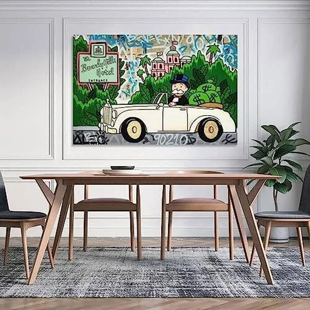 ALAYRA Poster The World is Yours Canvas Painting Smell Money Picture for Living Room (16-Hill Hotel, 16x24inch-Unframe) 01 - Image 3