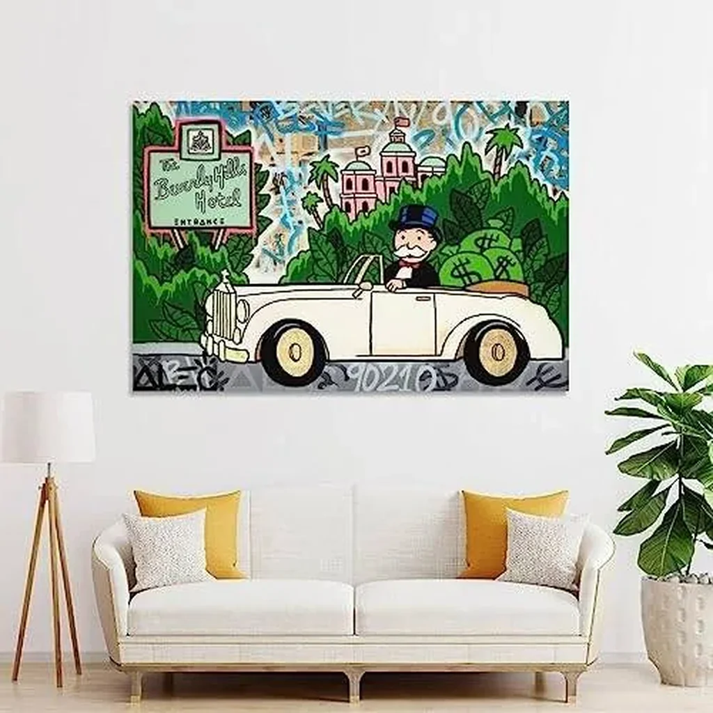 ALAYRA Poster The World is Yours Canvas Painting Smell Money Picture for Living Room (16-Hill Hotel, 16x24inch-Unframe) 01 - Image 4