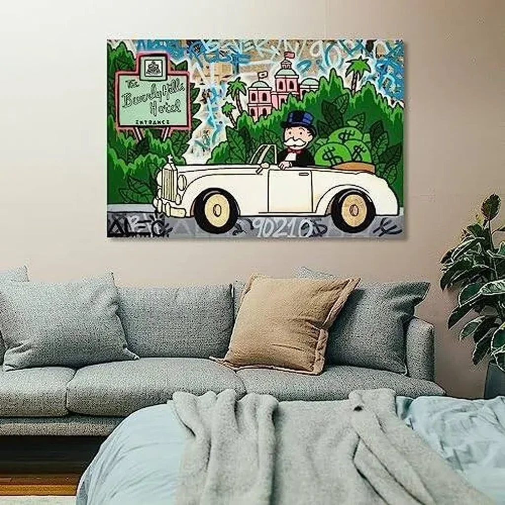 ALAYRA Poster The World is Yours Canvas Painting Smell Money Picture for Living Room (16-Hill Hotel, 16x24inch-Unframe) 01 - Image 5