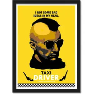 ALAYRA Taxi Driver Hollywood movie Framed Poster For Room & Office (10 Inch X 13 Inch, Framed) 01