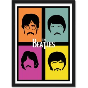 ALAYRA The Beatles Band PopArt Acrylic Glass Framed Poster (10 Inch X 13 Inch Multicolor) 01