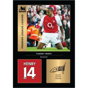 ALAYRA Thierry Henry Arsenal Legends A4 Printed Photo Display Digitally Reproduced Signature Football/Soccer Fan Gift Unframed Arsenal Memorabilia Poster 01
