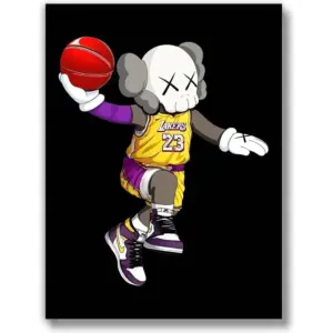 ALAYRA (UNFRAMED 12 x 16) Michael Jordan Shoes Sneaker Poster Sneakerhead Posters Air Jordans Teen Boy Room Girl Room Wall Art Prints Bedroom, Dorm, Desk - Kaws Basketball 01