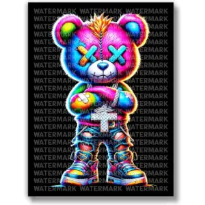 ALAYRA (UNFRAMED 12 x 16) Sneaker Poster Sneakerhead Posters Air Jordans Urban Teen Boy Room Girl Room Wall Art Prints Bedroom, Dorm, Desk - Hip Hop Neon Bear 01