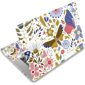 ALAYRA 12.1 13 13.3 14 15 15.4 15.6 Inches Personalized Laptop Vinyl Skin Sticker Decal Universal Netbook Skin Sticker Reusable Notebook PC Art Decal Protector Cover Case (Butterflies & Flowers) 01
