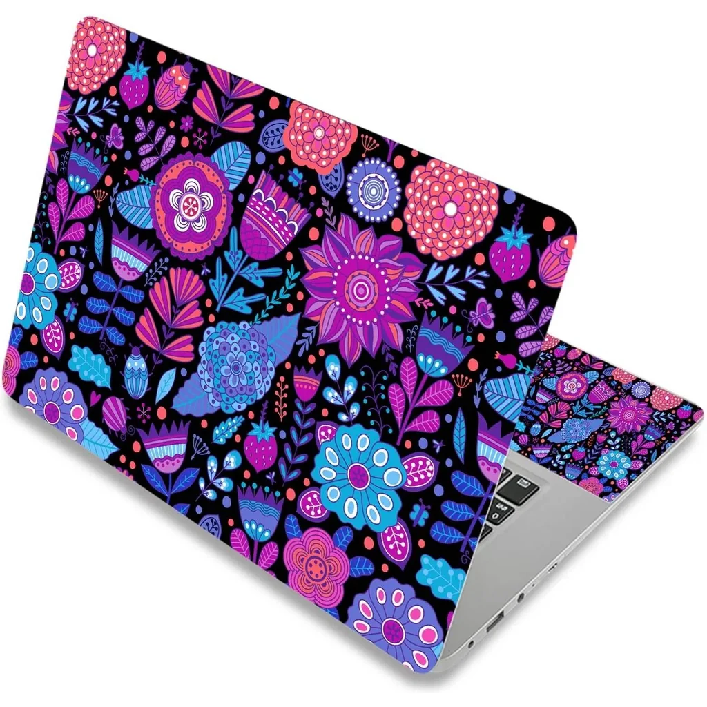 ALAYRA 12.1 13 13.3 14 15 15.4 15.6 Inches Personalized Laptop Vinyl Skin Sticker Decal Universal Netbook Skin Sticker Reusable Notebook PC Art Decal Protector Cover Case (Colorful Flowers) 01 - Image 2