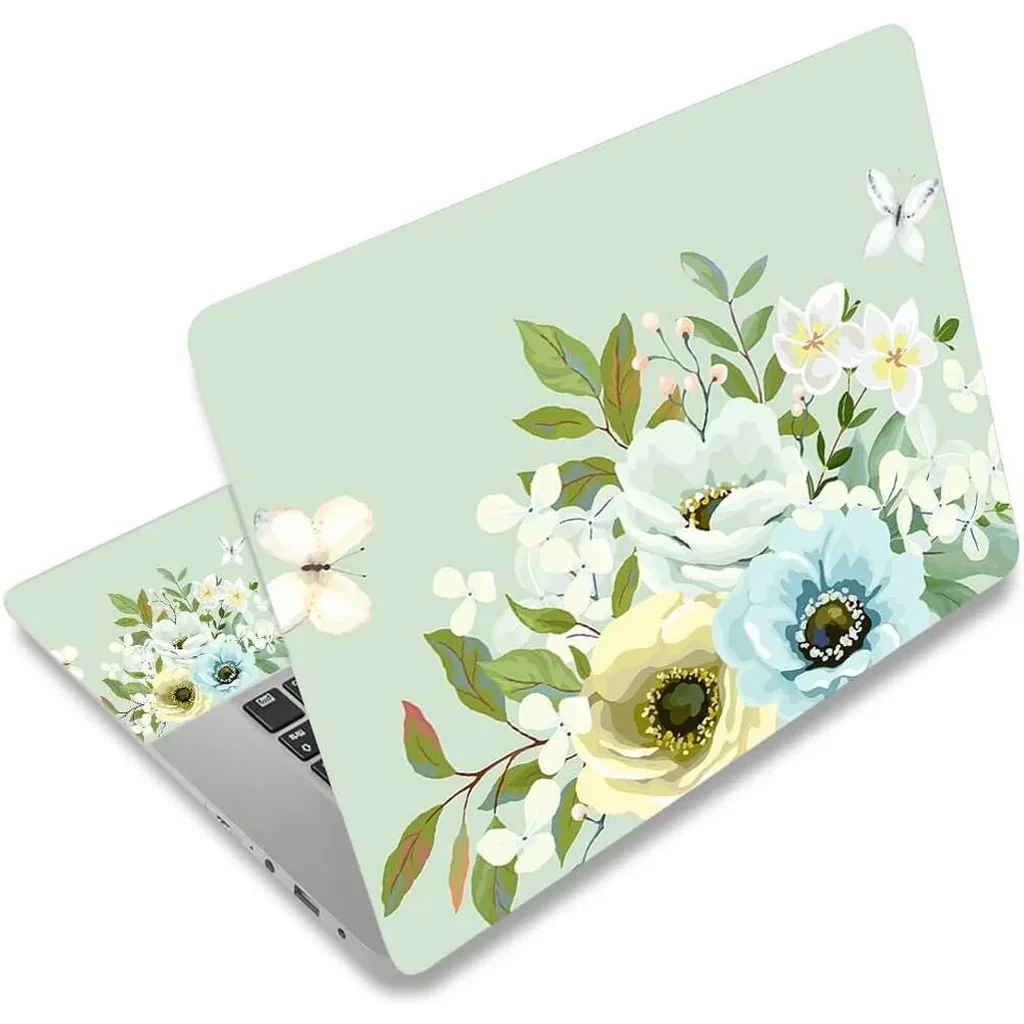 ALAYRA 12.1 13 13.3 14 15 15.4 15.6 Inches Personalized Laptop Vinyl Skin Sticker Decal Universal Netbook Skin Sticker Reusable Notebook PC Art Decal Protector Cover Case (Colorful Peony) 01 - Image 3