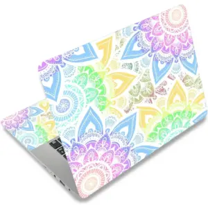 ALAYRA 12.1 13 13.3 14 15 15.4 15.6 Inches Personalized Laptop Vinyl Skin Sticker Decal Universal Netbook Skin Sticker Reusable Notebook PC Art Decal Protector Cover Case (Mandala Flower) 01