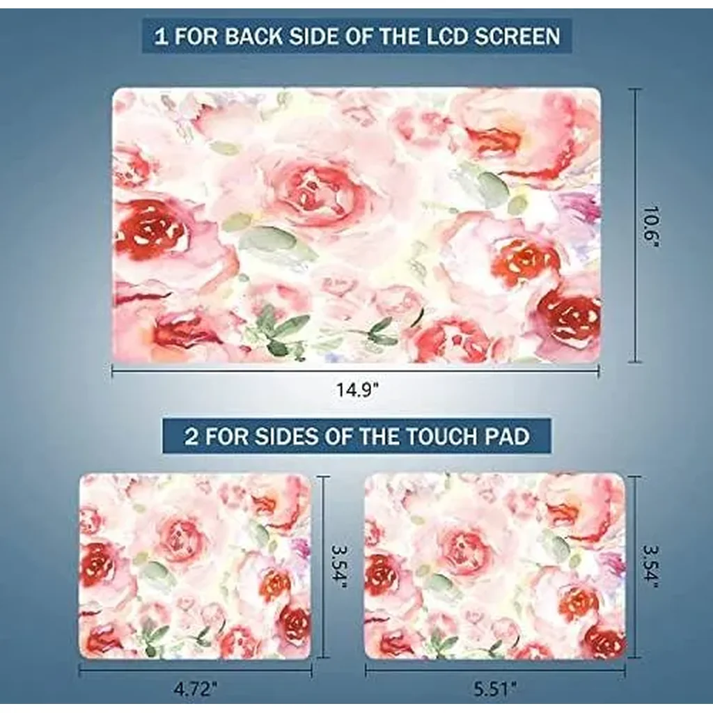 ALAYRA 12.1 13 13.3 14 15.4 15.6 Inches Laptop Skin Sticker Decal Universal Netbook Skin Sticker Reusable Notebook Art Decal Protector Cover Decal (Flowers) 01 - Image 2