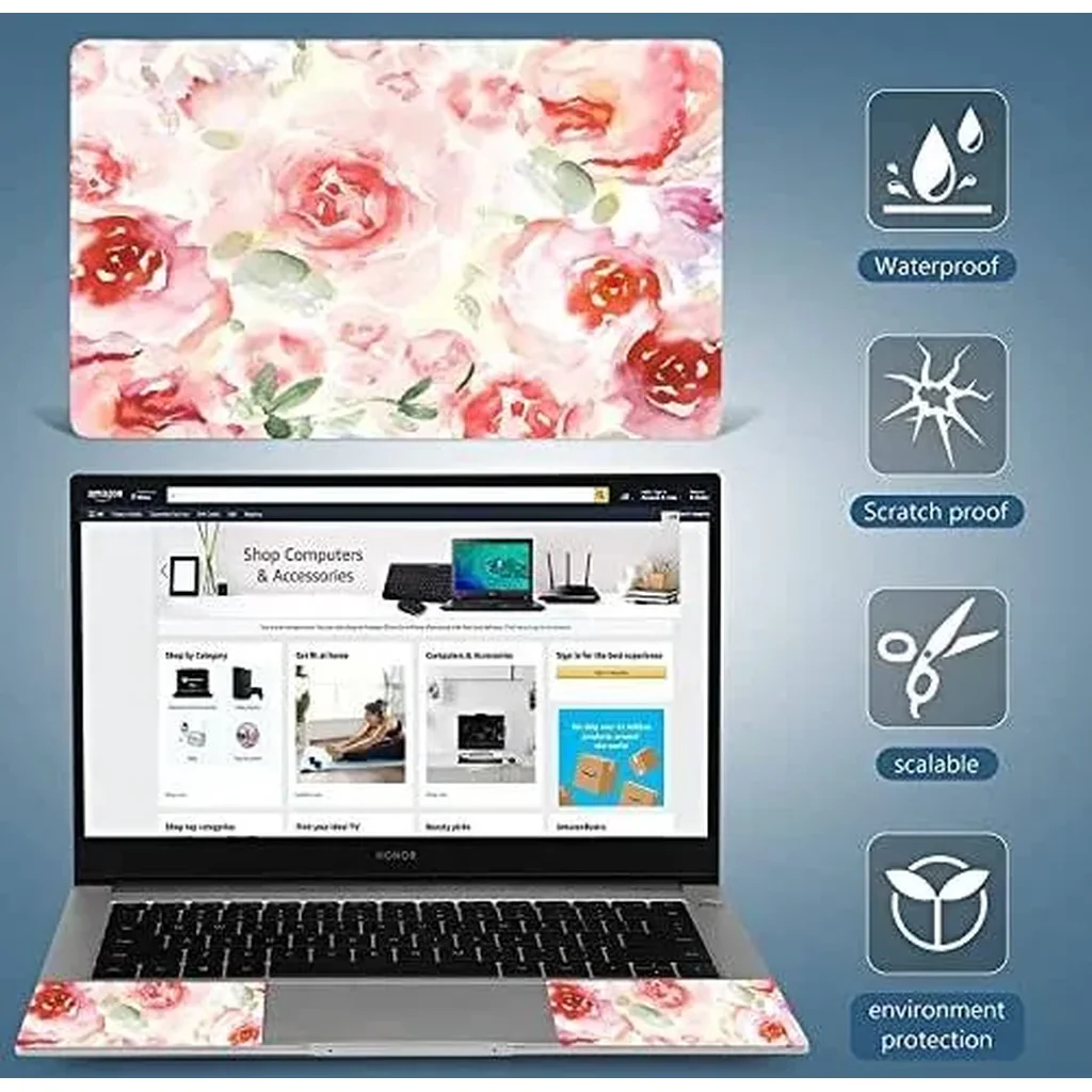 ALAYRA 12.1 13 13.3 14 15.4 15.6 Inches Laptop Skin Sticker Decal Universal Netbook Skin Sticker Reusable Notebook Art Decal Protector Cover Decal (Flowers) 01 - Image 4