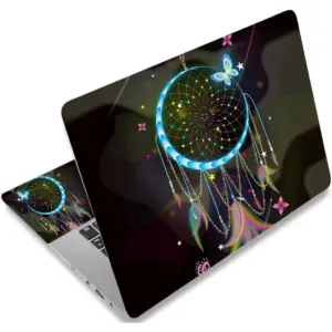 ALAYRA 13.3 14 15.4 15.6 Inches Laptop Skin Sticker Universal Netbook Skin Sticker Reusable Notebook Art Protector , Colorful Dreamcatcher and Butterfly 01