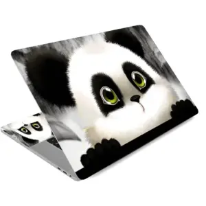 ALAYRA 14 Inch Laptop Skin Sticker Decal, 12 13 13.3 15.4 15.6 Inches Universal Netbook Skin Sticker Need to Cut, Easy to Apply, Remove and Change Styles (Cute Panda) 01